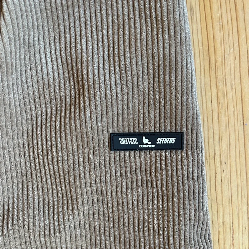 Sisters & Seekers Tan Lined Corduroy Joggers - Picture 2 of 8